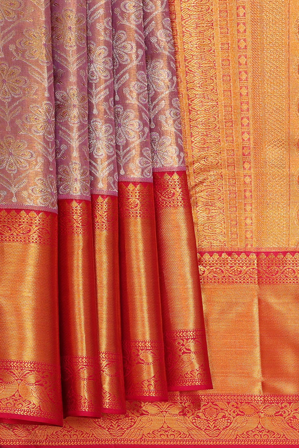 Image of Kanchipattu Lavender Tissue Brocade Saree